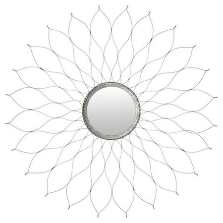 SAFAVIEH 1 x 35 x 35 in. Flower Mirror, Silver MIR3000C
